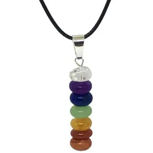 Schmidt Jewelry 7 Stone Chakra Necklace - Natural Stones Pendant - Balance Chakras with Gift Box Schmidt Jewelry 7 Stone Chakra Necklace - Natural Stones Pendant - Balance Chakras with Gift Box