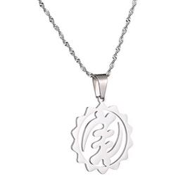 Stainless Steel Wisdom Adinkra Symbols Meanings Pendant Necklace Adinkra Gye Nyame Jewelry