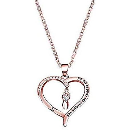 TIIMG Dental Necklace She Believed She Could So She Did Tooth Pendant Necklace Medical Jewelry Gift for Dentist