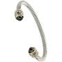 John Medeiros Beautiful Nouveau Collection Cuff Bracelet Black Cubic Zirconia