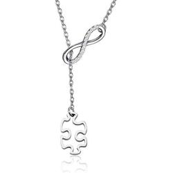 Autism Awareness Necklace Autism Puzzle Infinity Y Lariat Necklace Asperger Awareness Jewelry Autism Mom Teacher Girl Gifts