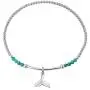 Ocean Serenity Whale Tail Simulated Green Turquoise Inlay .925 Sterling Silver Beads Stretch Bracelet Ocean Serenity Whale Tail Simulated Green Turquoise Inlay .925 Sterling Silver Beads Stretch Bracelet