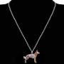 DUOWEI Floral Belgian Malinois Dog Pendant Necklace Alloy Enamel Rhinestone Pets Jewelry Gifts for Women Teens Girls