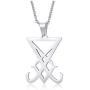 XUANPAI Unisex Stainless Steel Church of Satan Satanic Leviathan Cross Pendant Necklace,Religions Jewelry