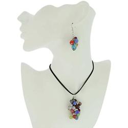 GlassOfVenice Venetian Charms Murano Necklace and Earrings Set - Multicolor