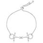 MANZHEN 3 Tone Snaffle Bit Adjust Bracelet for for Horse Lover Equestrian Jewelry
