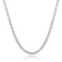 MDFUN Tennis Chain 18K White Gold Plated | 4.0mm 5.0mm Round Cubic Zirconia Cut Tennis Necklace for Women and Men (3 Style of Clasp)