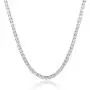 MDFUN Tennis Chain 18K White Gold Plated | 4.0mm 5.0mm Round Cubic Zirconia Cut Tennis Necklace for Women and Men (3 Style of Clasp)