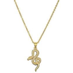 cmoonry 14K Gold Plated Snake Necklace for Women Girl Gothic Serpent Pendant Necklace Female CZ Party Jewelry