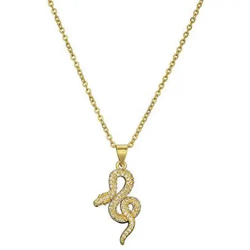 cmoonry 14K Gold Plated Snake Necklace for Women Girl Gothic Serpent Pendant Necklace Female CZ Party Jewelry cmoonry 14K Gold Plated Snake Necklace for Women Girl Gothic Serpent Pendant Necklace Female CZ Party Jewelry
