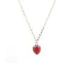 Cute Red Strawberry Pendant Necklace Small Fresh Mini Red Drops Oil Necklace for Women Girls