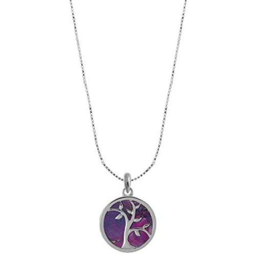 Boma Jewelry Sterling Silver Tree of Life Circle Necklace, 16 Inches