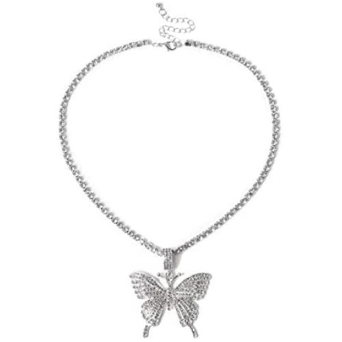 GVUSMIL Large Butterfly Y Pendant Necklaces Dainty Chain Necklace Fashion Jewelry Women Girls Gift for Her
