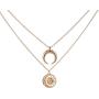 Multi-Layer Disc Horn Necklace Pendant Vintage Clavicle Chain Half Moon Sun Pendant Necklace Choker for Women Girls