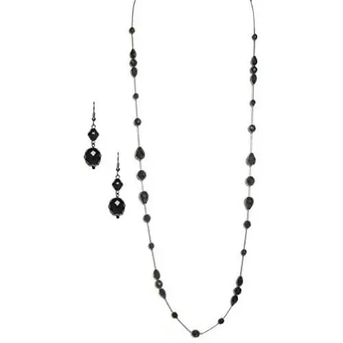 LaRaso & Co (Choose Color) Long Necklace and Earring Crystal Bead Czech Glass Jewelry Set for Women