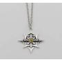 Davitu Cross of Chaos Star Necklace,Chaos Magick Pendant Arrows of Chaos Necklace Satanic Steampunk Jewelry for Men - (Metal Color: Antique Silver Plated)