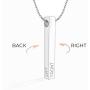 Oak&Luna Personalized Custom Pillar Bar Necklace -3D Engraved 4 Sides- Sterling Silver 925 Jewelry Gift for Her- Mother Day Pendant