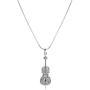 chelseachicNYC Crystal Cello Necklace Silver