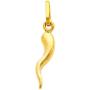The World Jewelry Center 14k Yellow Gold Cornicello Italian Horn Pendant with 0.65mm Box Link Chain Necklace