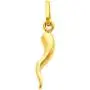 The World Jewelry Center 14k Yellow Gold Cornicello Italian Horn Pendant with 0.65mm Box Link Chain Necklace
