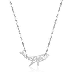 YOOE Simple Lines Whale Pendant Necklace, Hollowing Origami Ocean Animal Necklace, for Women Girls Birthday Gifts