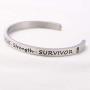 WUSUANED Cancer Bracelet Courage Hope Strength Survivor Cuff Bracelet Cancer Awareness Jewelry Inspirational Gift for Cancer Survivor
