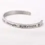 WUSUANED Cancer Bracelet Courage Hope Strength Survivor Cuff Bracelet Cancer Awareness Jewelry Inspirational Gift for Cancer Survivor