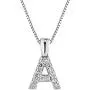 Diamond Wish 14k White Gold Diamond Initial Pendant Necklace (1/10cttw) with 18-inch Chain Diamond Wish 14k White Gold Diamond Initial Pendant Necklace (1/10cttw) with 18-inch Chain