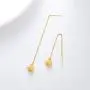 18k Yellow Gold Heart Threader Earring, Solid Gold Dangle Earrings for Women Teens, Fine Jewelry Gifts