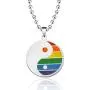 BEKECH Gay Pride Rainbow Yin Yang Charm Necklace Gay & Lesbian LGBT Pride Gifts Rainbow Necklace Wedding Engagement Anniversary Jewelry Gift for LGBT