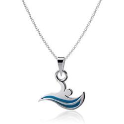 Dayna Designs Swimming Pendant Necklace - Enamel - Sterling Silver Jewelry Small for Women/Girls