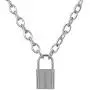 Nanafast Chain Lock Necklace Stainless Steel Statement Long Padlock Pendant Necklace for Women Girls Silver 18-32 Inches
