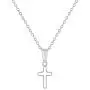 925 Sterling Silver Tiny Outline Cross Pendant Necklace for Infants Kids 16'' 925 Sterling Silver Tiny Outline Cross Pendant Necklace for Infants Kids 16''