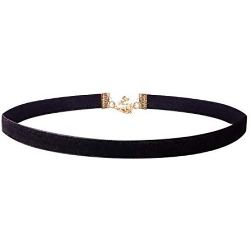 Jane Stone Choker Black Stretch Gothic Tattoo Henna Necklace Classic Adjustable Velvet 90s Jewelry for Women
