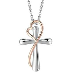 Jude Jewelers Platinum Plated Christian Cross Heart Charm Church Prayer Wedding Statement Necklace