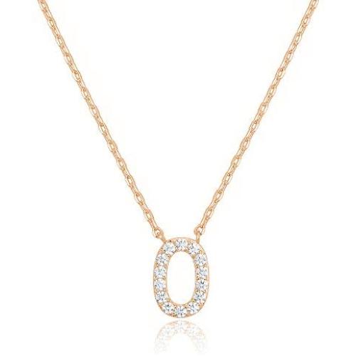 PAVOI 14K Yellow Gold Plated Cubic Zirconia Initial Necklace | Letter Necklaces for Women