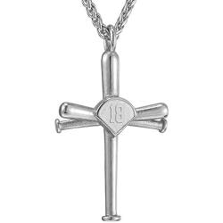 Baseball Necklace,Sports Men Boys Baseball Cross Necklace and Initial Number 0-99 Baseball Necklaces Athletes Stainless Steel Pendant Necklace Chain Custom Made for Women Girl