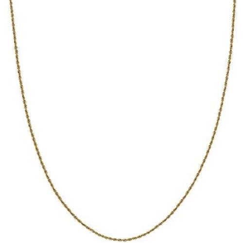 PORI JEWELERS 14K Gold 1.5MM, 2MM, 2.5MM, 3MM, 4MM, 5MM or 7MM Diamond Cut Rope Chain Necklace, Bracelet, or Anklet - Sizes 7''-30'' - Choose Your Color