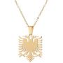 Albanian Eagle Pendant Necklaces Animals Pendant Women Necklaces Girls Birthday Gift for Girlfriend Jewelry Stainless Steel Necklace