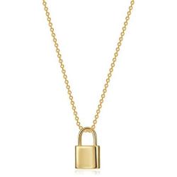 ACC PLANET Gold Lock Necklaces for Women Cute Padlock Necklaces Chain Necklaces with Lock Pendant Lock and Key Jewelry Mothers Gift