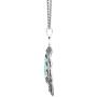 PZ Paz Creations 925 Sterling Silver Necklace For Women Girls | Roman Glass Oval-Shapped Leaf Design Pendant with 18'' Box Chain | Made In Israel
