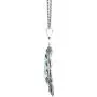 PZ Paz Creations 925 Sterling Silver Necklace For Women Girls | Roman Glass Oval-Shapped Leaf Design Pendant with 18'' Box Chain | Made In Israel