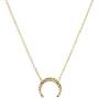 Fettero Women Crescent Moon Necklace Gold Double Horn Upside Down Moon Half Pendant 14K Gold Plated Dainty Chain Minimalist Simple Jewelry Gift