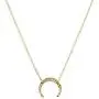Fettero Women Crescent Moon Necklace Gold Double Horn Upside Down Moon Half Pendant 14K Gold Plated Dainty Chain Minimalist Simple Jewelry Gift