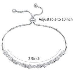 WeimanJewelry Real Gold Plated Adjustable Teardrop and Round Cut CZ Cubic Zirconia Bridal Chain Bracelet for Women
