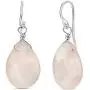 FRONAY Natural Gemstone Rose Quartz Dangle Drop Earrings - Handmade Sterling Silver Jewelry for Women FRONAY Natural Gemstone Rose Quartz Dangle Drop Earrings - Handmade Sterling Silver Jewelry for Women
