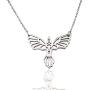 Quan Jewelry Phoenix Pendant Women Necklace, Bird Charm with Motivational Quote Card, Silver-tone - 100% Handmade