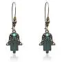 BELUCKIN Antique Green Bronze Fatima Hamsa Hand Drop Dangle Earrings Women Bohemian Vintage Statement Earrings Jewelry BELUCKIN Antique Green Bronze Fatima Hamsa Hand Drop Dangle Earrings Women Bohemian Vintage Statement Earrings Jewelry