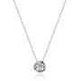 EVER FAITH Valentines Day Jewelry for Woman Sterling Silver Clear Cubic Zirconia Bezel Setting Daily Pendant Choker Necklace