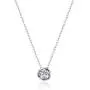 EVER FAITH Valentines Day Jewelry for Woman Sterling Silver Clear Cubic Zirconia Bezel Setting Daily Pendant Choker Necklace